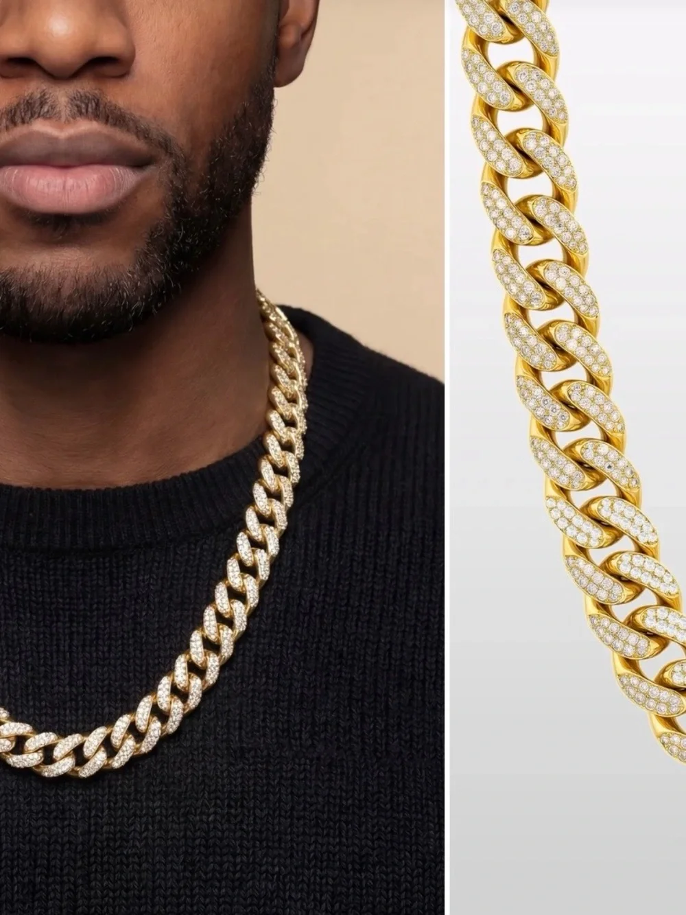 Iced Cuban Gold Necklace 26” (10mm)